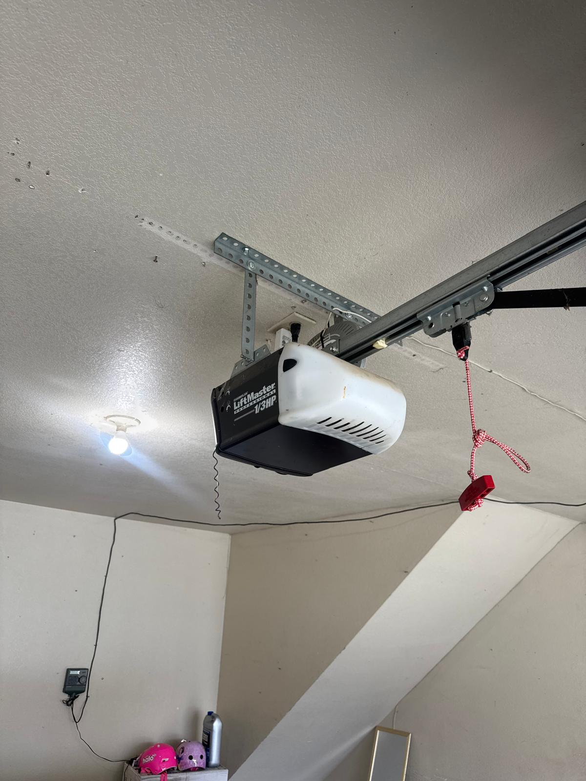 Garage door opener install — before
